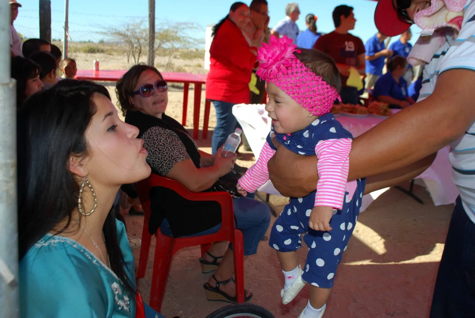 A family joining the foundation’s welcome reception